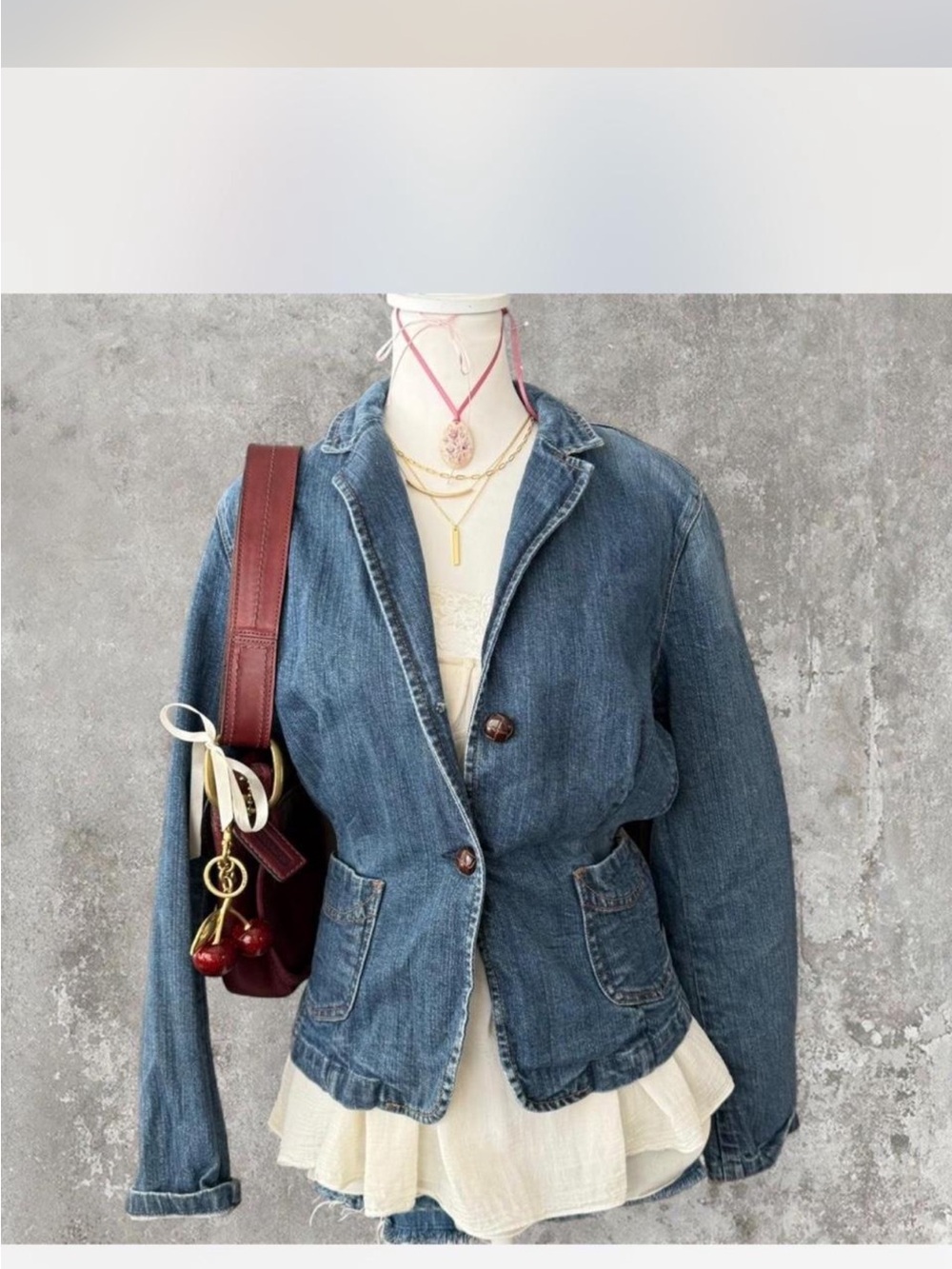 GAP Blue Denim Blazer Jacket